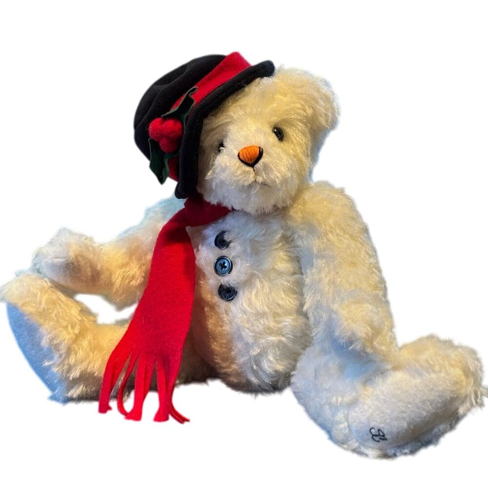 VTG 1998 Ganz / Cottage Collectibles "Sue Coe" Snowman Teddy Bear 16" Plush!
